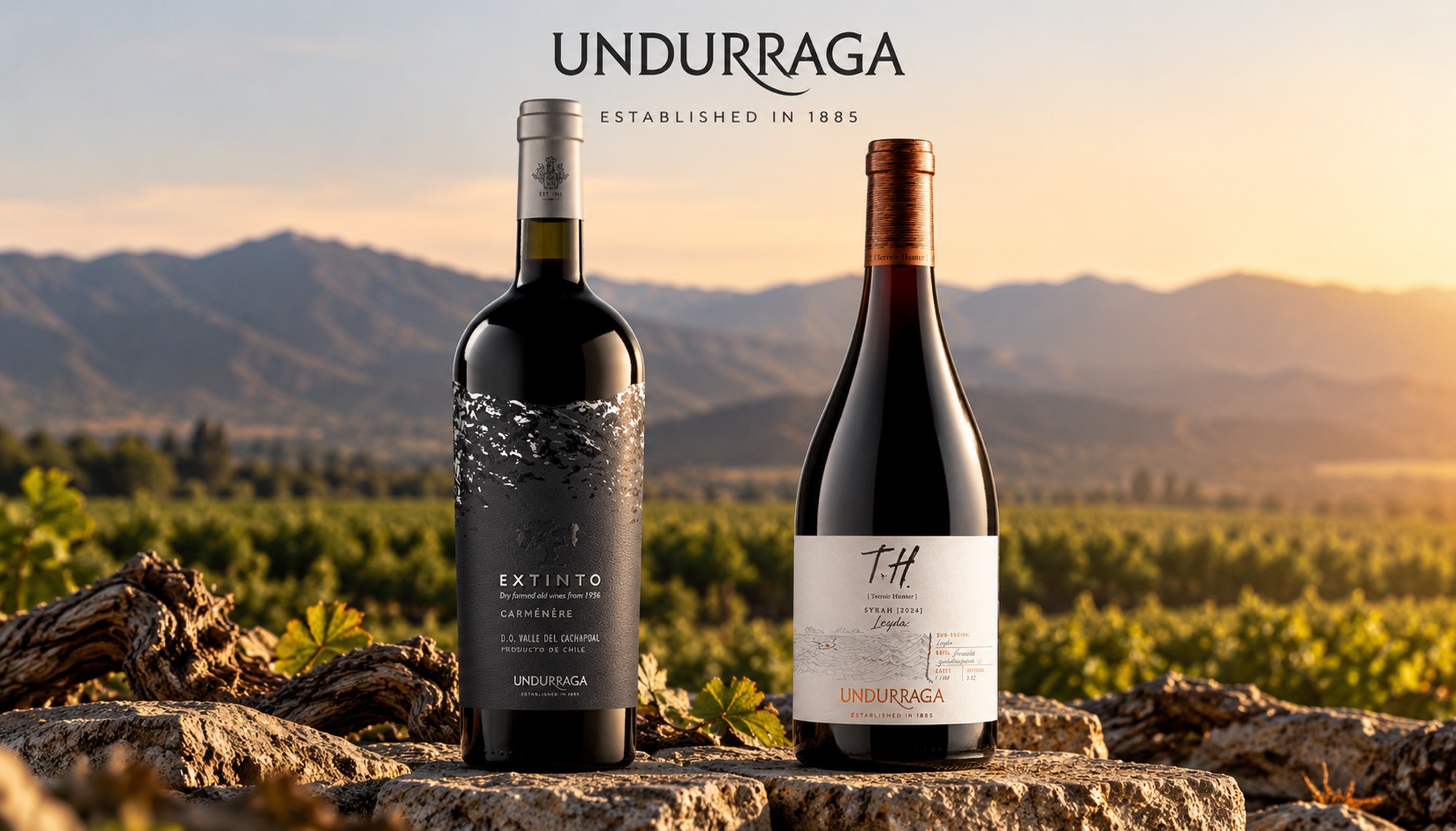 Extinto Carmenere 2024 y T.H. Syrah Leyda 2024 Undurraga